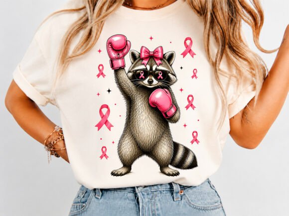 Download Raccoon Breast Cancer Fighter Tee - Premium Resources