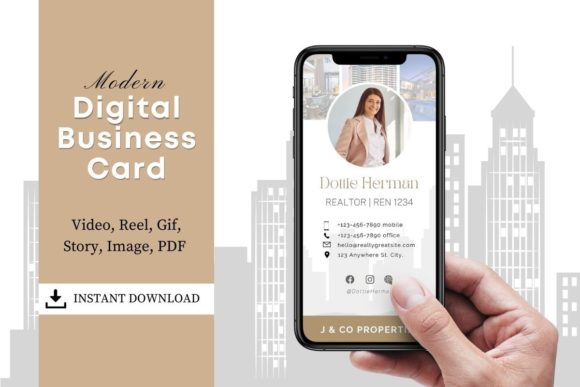 Download Editable Digital Business Card - Canva - Premium Resources